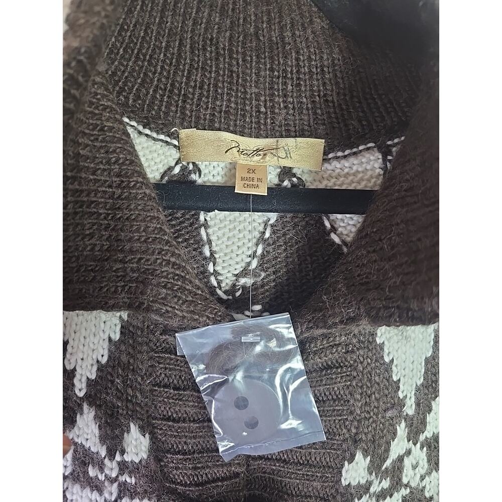 Motto Plus Cardigan Sweater Wool Blend Womens 2X Grandpa Soft Cozy Winter - Picture 4 of 9
